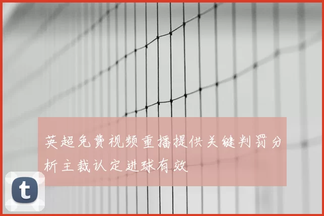 英超免费视频重播提供关键判罚分析主裁认定进球有效